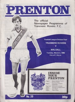 Tranmere Rovers v Walsall Match Programme 1980-03-04